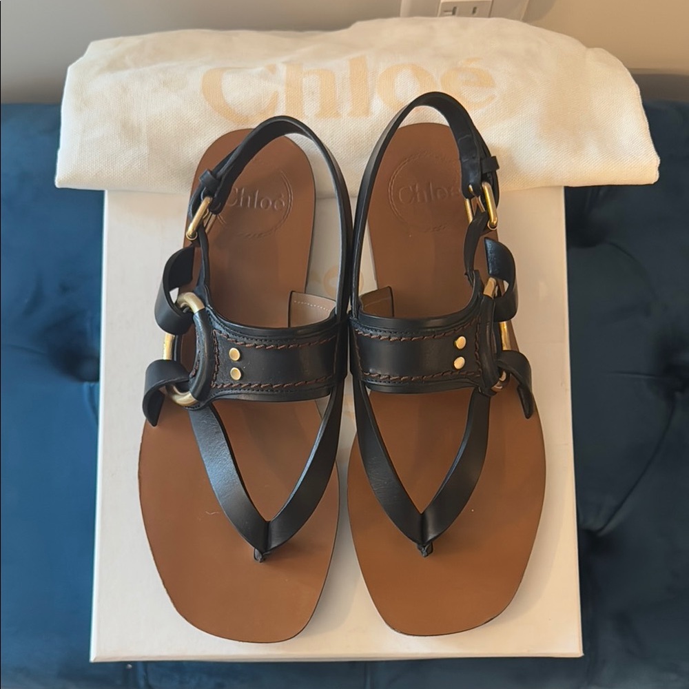 Chloe Black and Brown Sandals
